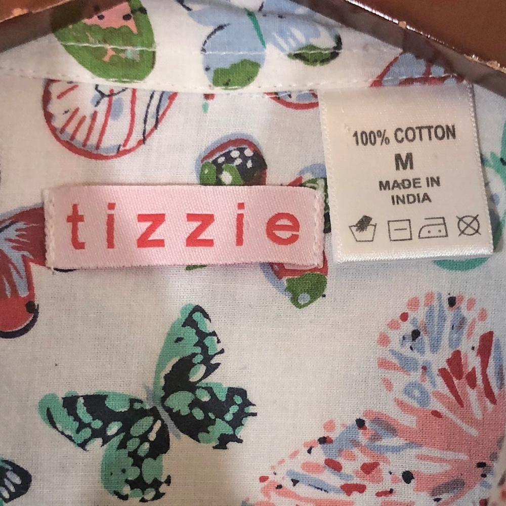 Tizzie Blue White Circle Pattern Button Down Shir… - image 3